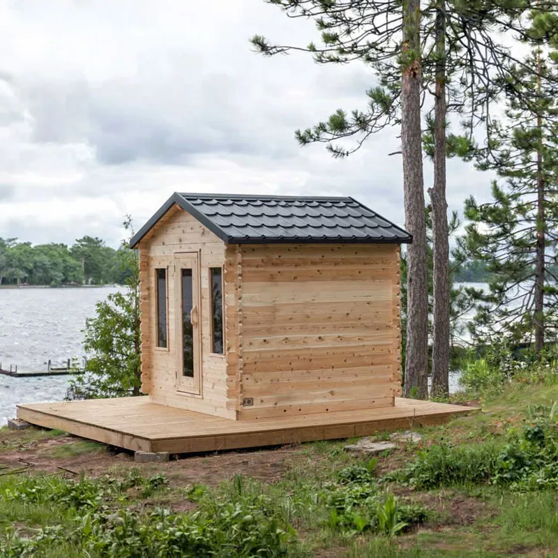 Manufacturer photo of the Dundalk LeisureCraft Canadian Timber Georgian Cabin Sauna (with Changeroom)