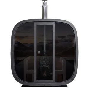 Manufacturer photo of the Leil Black Cube Comfort Outdoor Sauna Kit