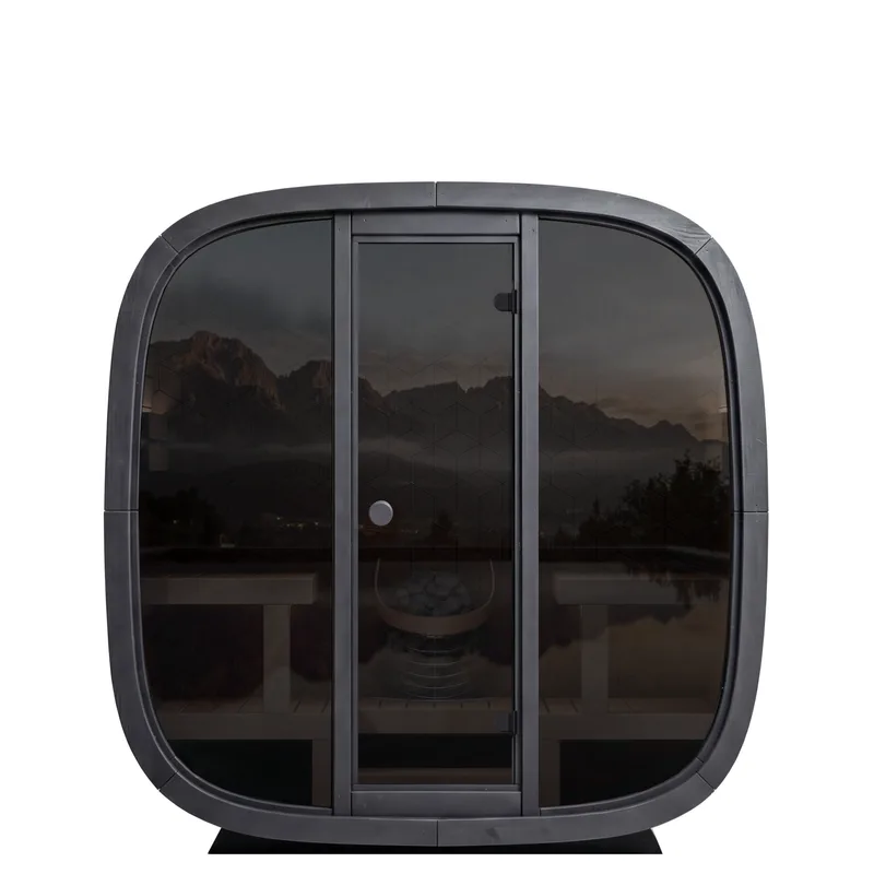 Manufacturer photo of the Leil Black Cube Premium Outdoor Sauna Kit