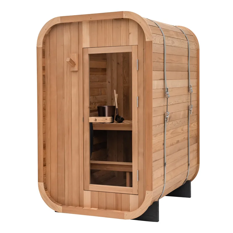 Manufacturer photo of the Redwood Outdoors Duo Outdoor Sauna x Denali Cold Plunge